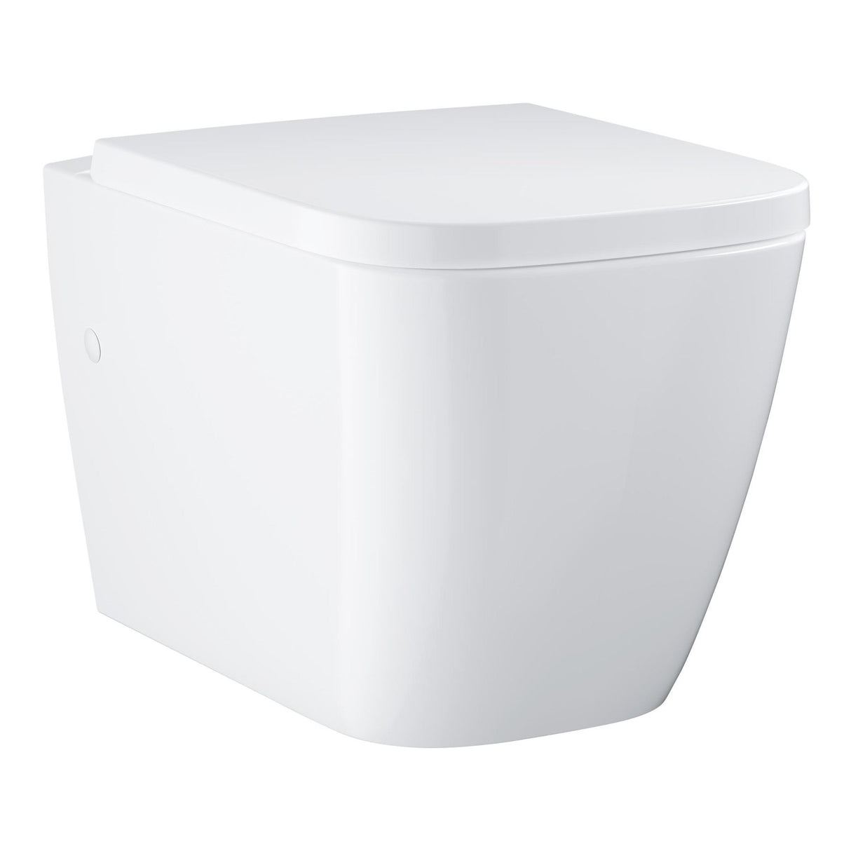 GROHE Pack WC suspendu Solido, cuvette sans bride, plaque de commade chromée, isolant et habillage à carreler