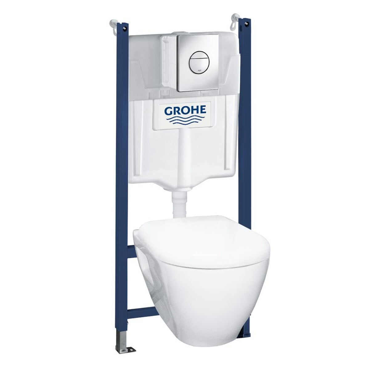 GROHE Pack WC suspendu Solido, cuvette et plaque de commande chromée