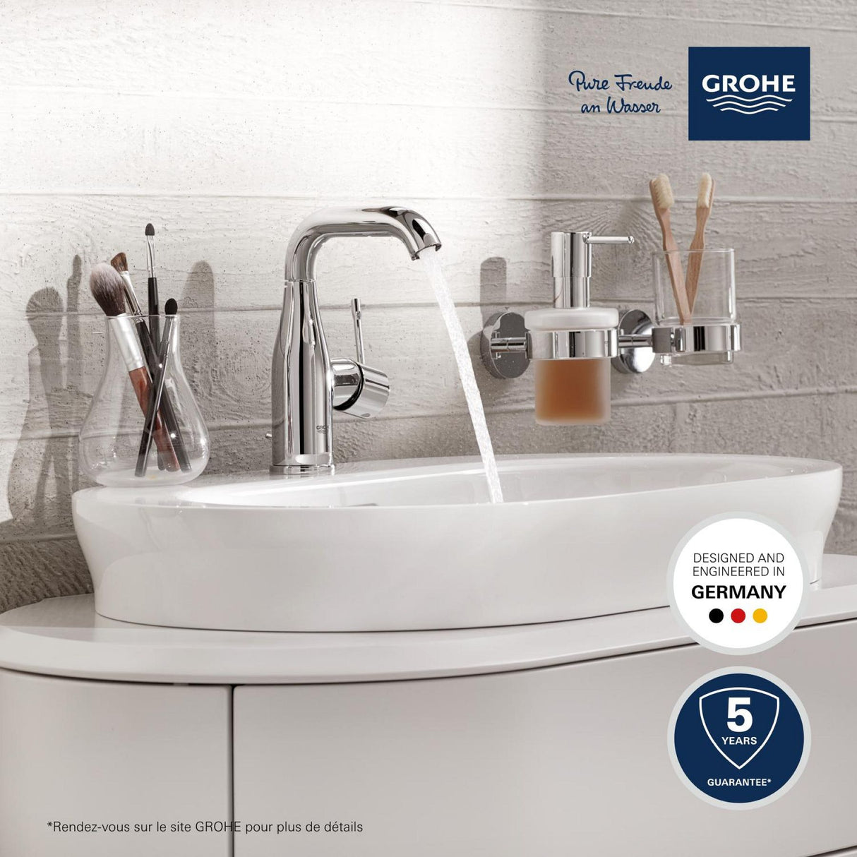 GROHE Mitigeur de lavabo monocommande taille M chrome Essence 23798001