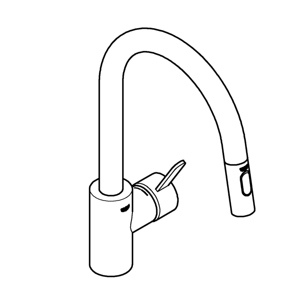 GROHE Mitigeur de cuisine monocommande chrome Eurosmart Cosmopolitan 31481001