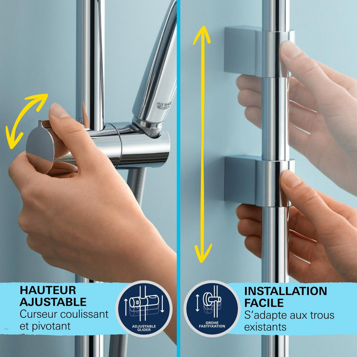 GROHE Mitigeur de douche thermostatique chrome Precision Start 34597001