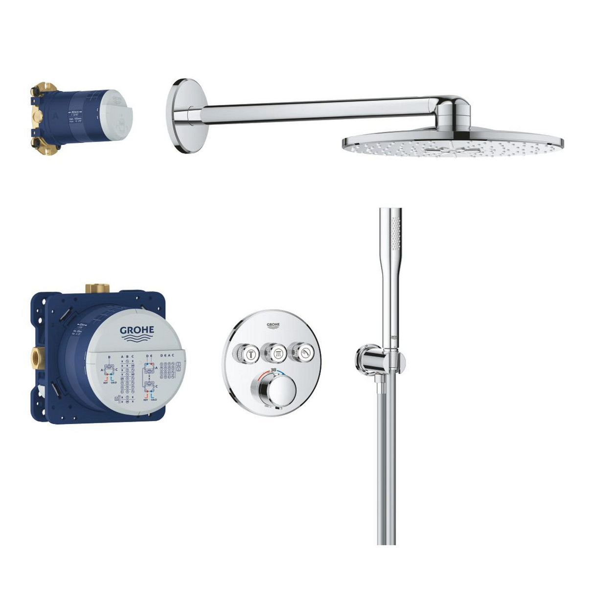 GROHE Pack douche encastrée SmartControl Vitalio SmartActive 310 chrome 34874000