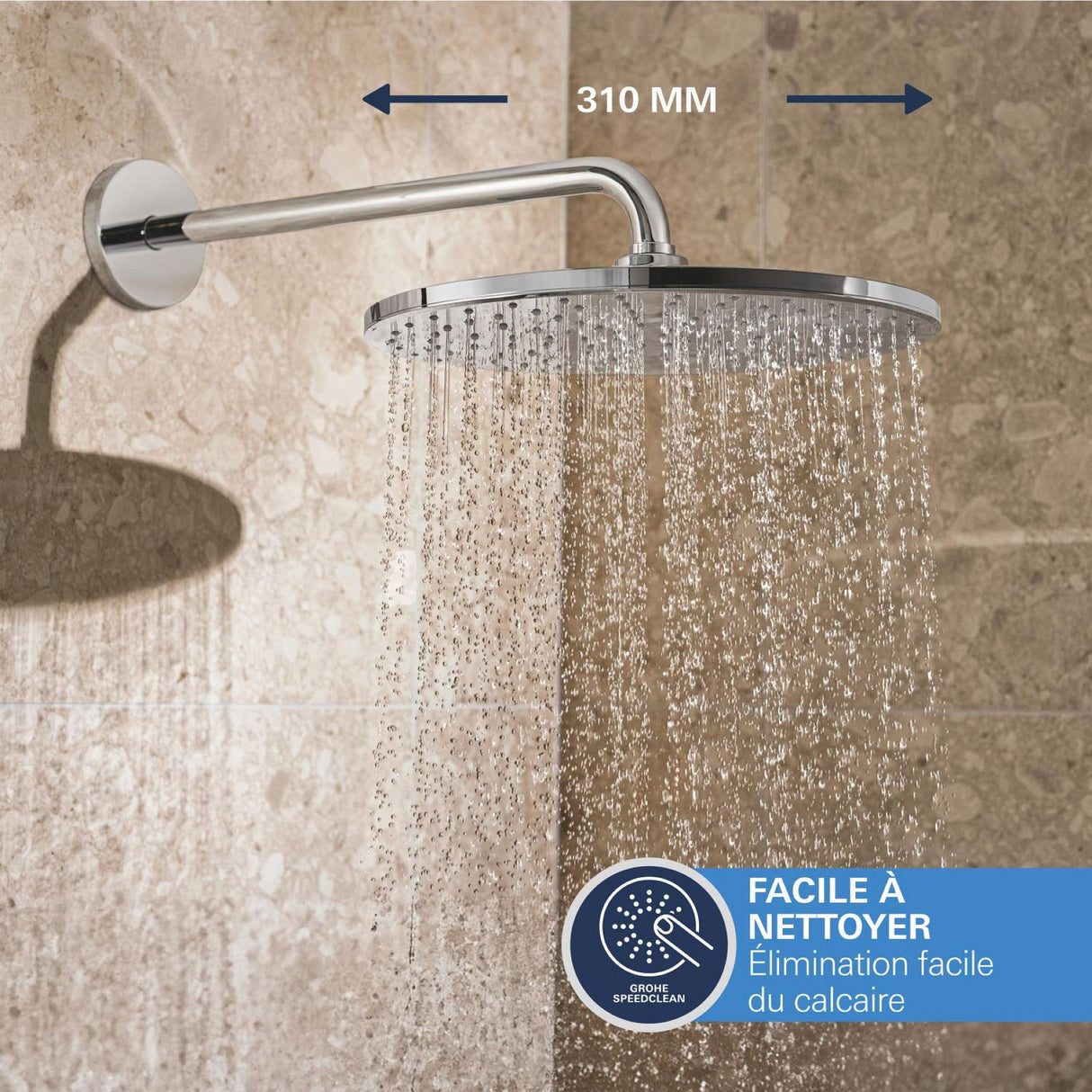 GROHE Pack douche encastrée Thermostatique avec Vitalio Rain Mono 310 chrome 34880000