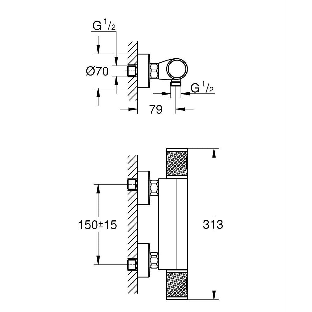 GROHE Mitigeur de douche thermostatique Precision Feel
