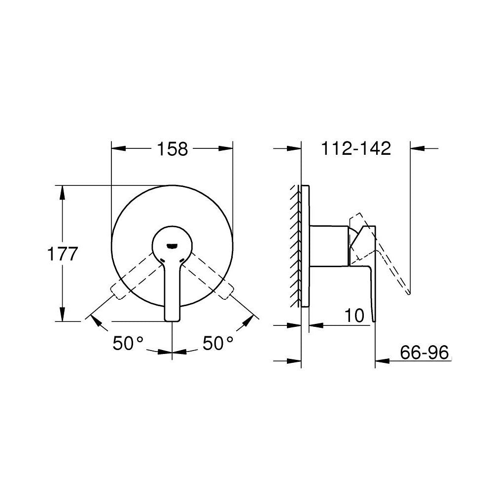 GROHE Mitigeur de douche monocommande 1 sortie Lineare Hard Graphite brossé