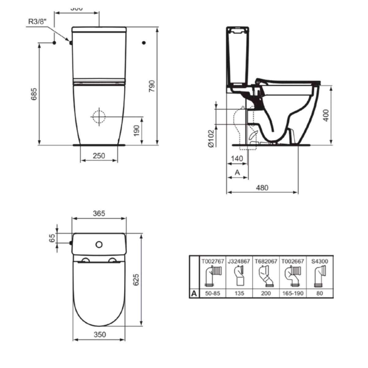 Pack WC au sol caréné i.life O Vortex avec abattant slim declipsable blanc