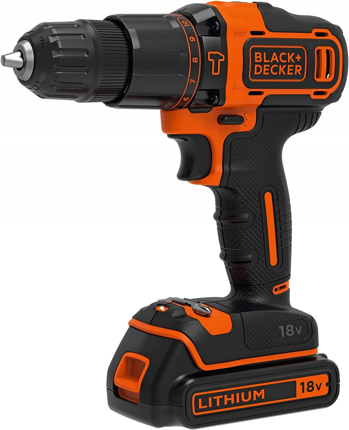 BLACK+DECKER Perceuse à percussion sans fil 18V batterie 1,5Ah avec 104 accessoires BDCHD18S1KA-QW