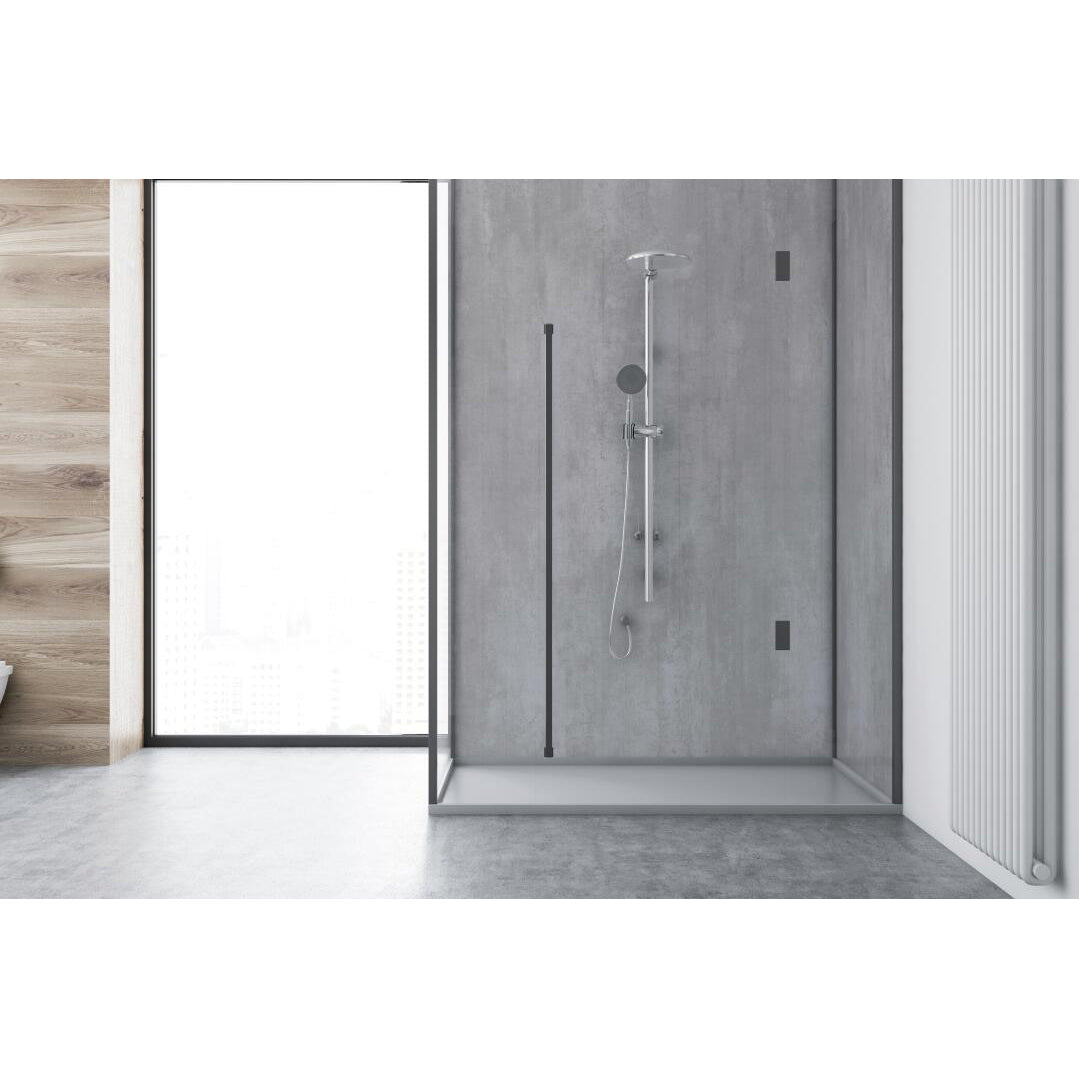 Panneau mural douche autoportant NICHEPANEL - Décor Béton Gris - Finition Mat