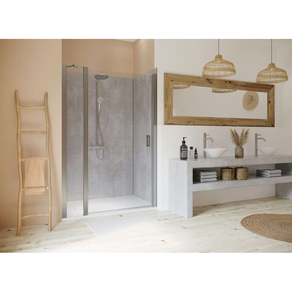 Panneau mural douche PREPANEL - Décor Béton Gris - Finition Mat