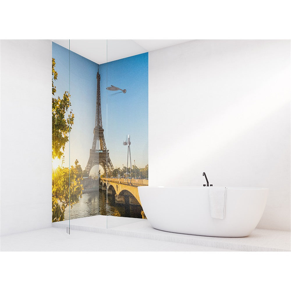 Panneau mural douche VIPANEL - Paysage urbain Paris - Finition brillant
