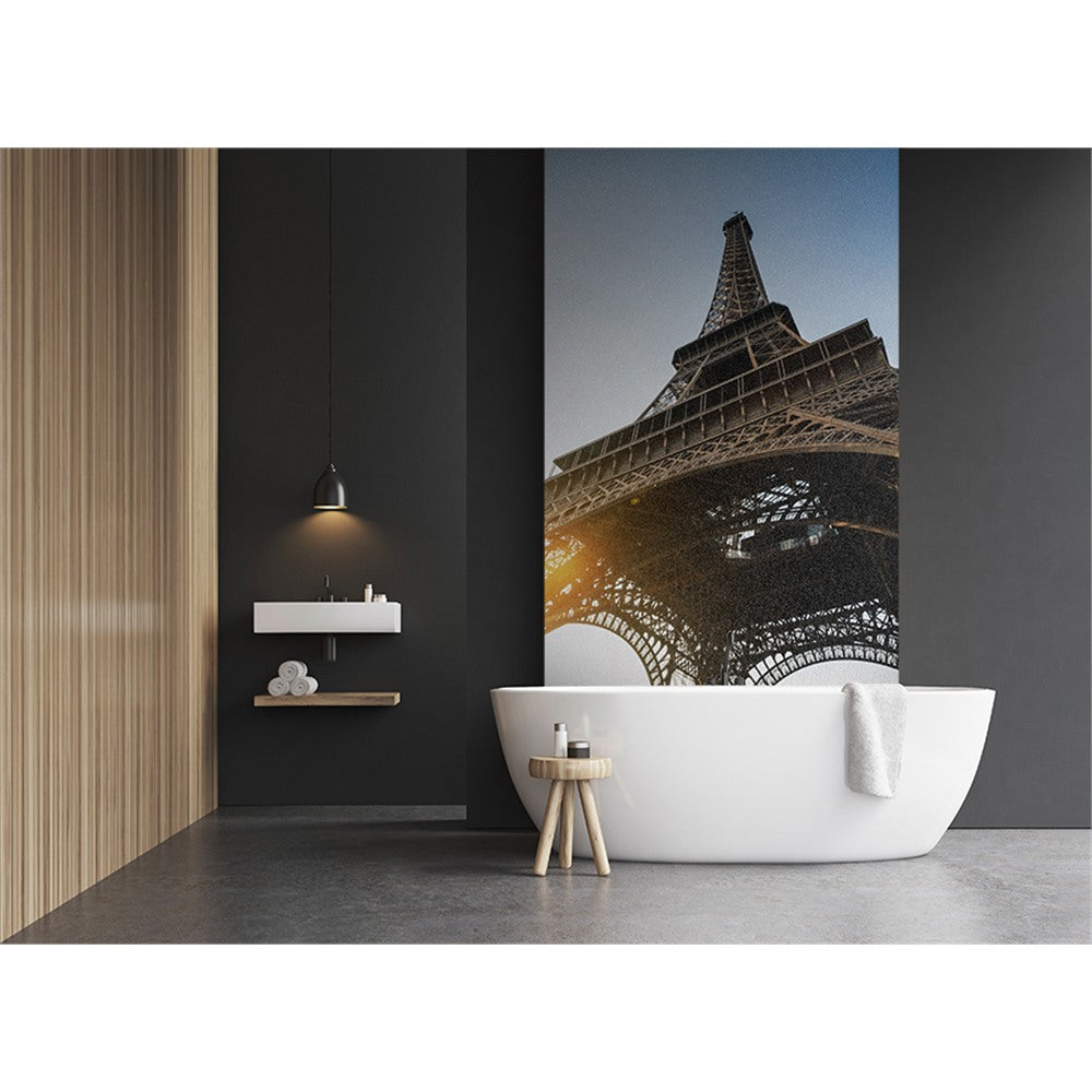 Panneau mural douche VIPANEL - Paysage urbain Tour Eiffel - Finition brillant