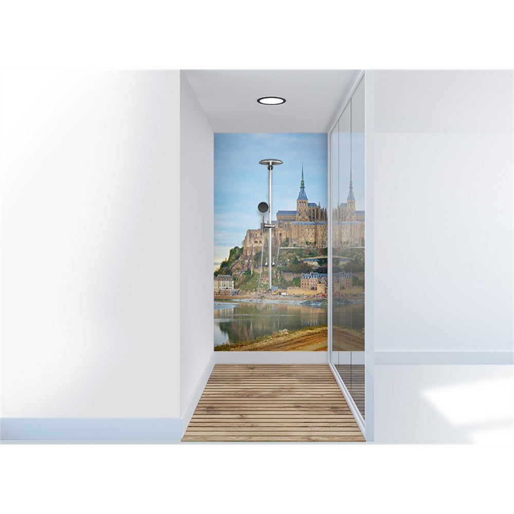 Panneau mural douche VIPANEL - Paysage urbain Mont St Michel - Finition brillant