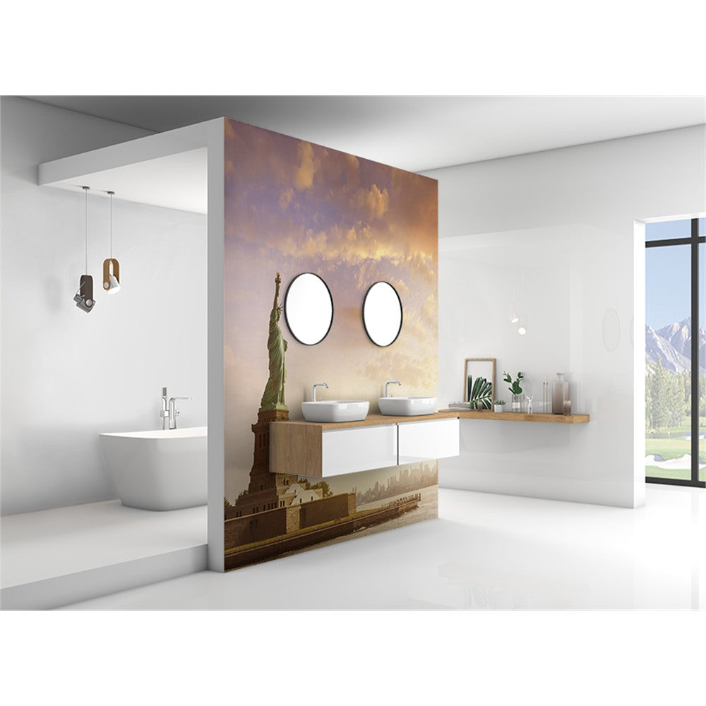 Panneau mural douche VIPANEL - Paysage urbain Statut liberté - Finition brillant