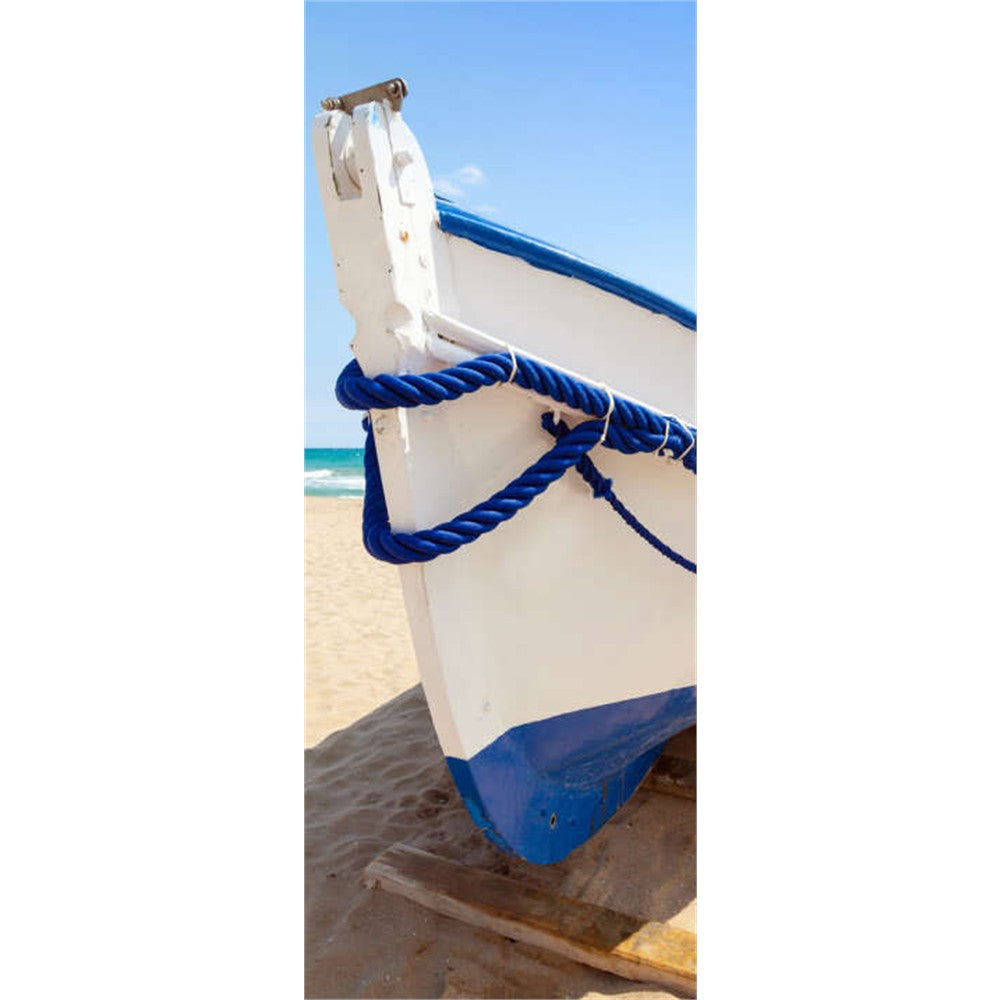 Panneau mural douche VIPANEL - Inspiration nature Bateau bleu et blanc - Finition brillant