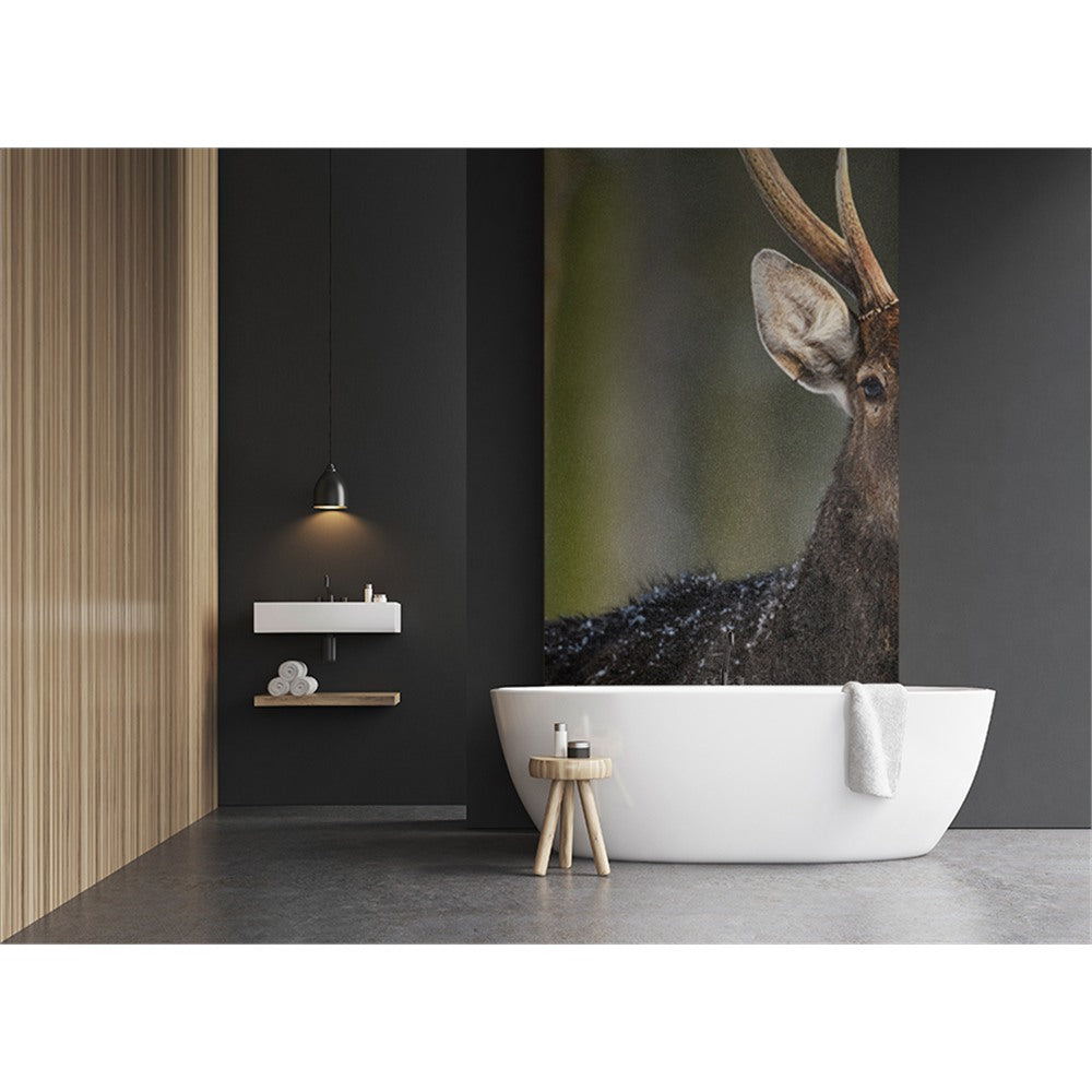 Panneau mural douche VIPANEL - Inspiration nature Cerf sous la neige - Finition brillant