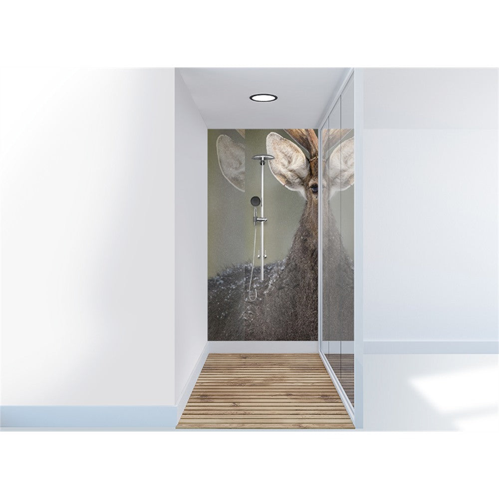 Panneau mural douche VIPANEL - Inspiration nature Cerf sous la neige - Finition brillant