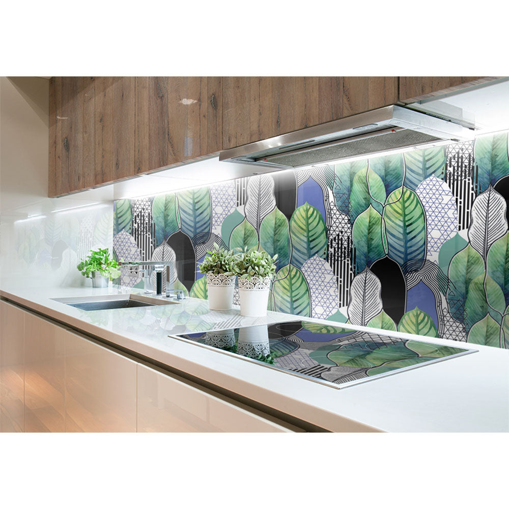 Panneau mural douche VIPANEL - Inspiration nature Papier peint feuilles petites - Finition mat