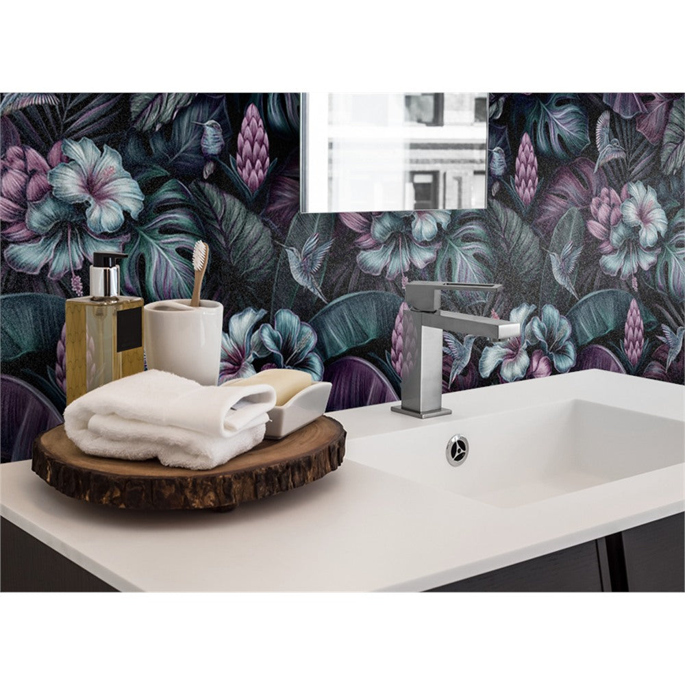 Panneau mural douche VIPANEL - Inspiration nature Hibiscus néon - Finition mat