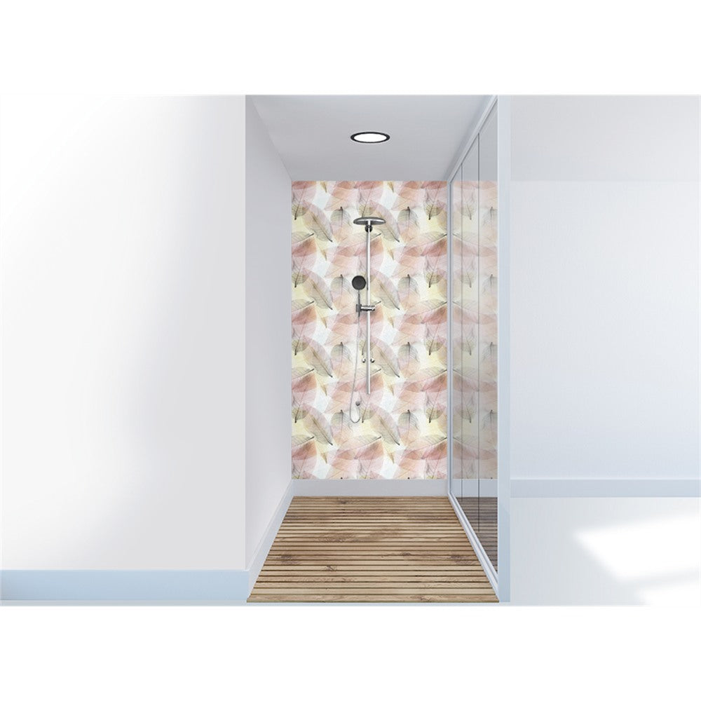 Panneau mural douche VIPANEL - Inspiration nature Feuilles transparentes - Finition mat