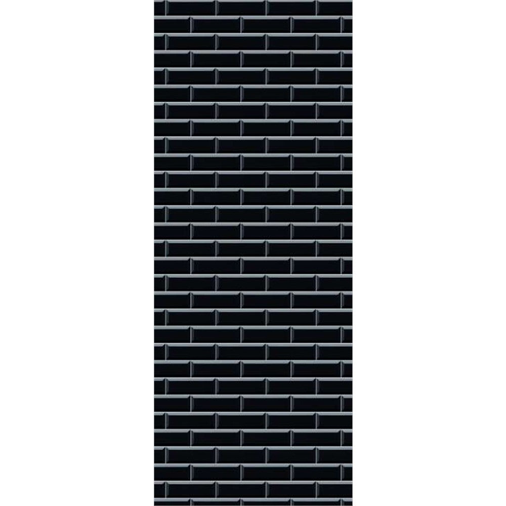 Panneau mural douche VIPANEL - Carrelage Rétro noir - Finition brillant