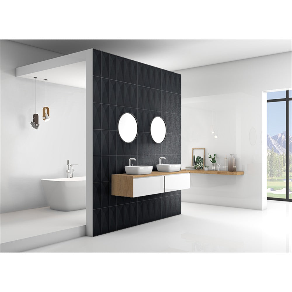 Panneau mural douche VIPANEL - Carrelage Avantgarde gris - Finition brillant