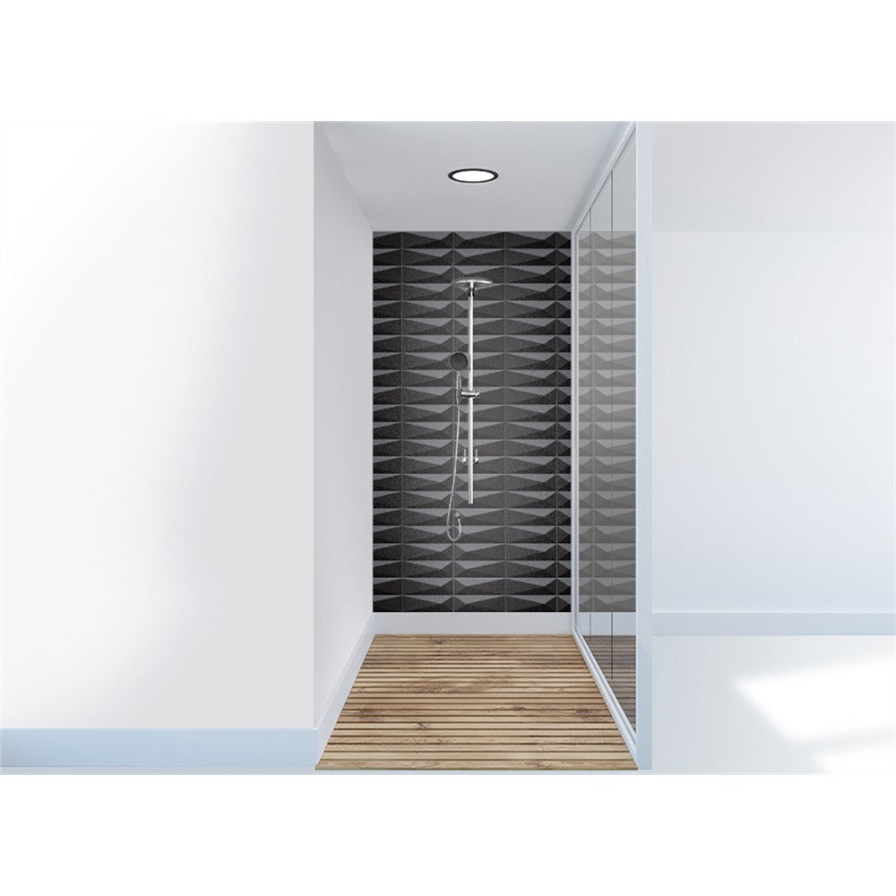 Panneau mural douche VIPANEL - Carrelage Avantgarde noir - Finition brillant