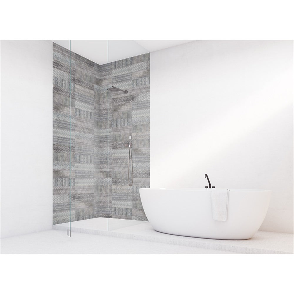 Panneau mural douche VIPANEL - Carrelage Carreaux textile large - Finition brillant