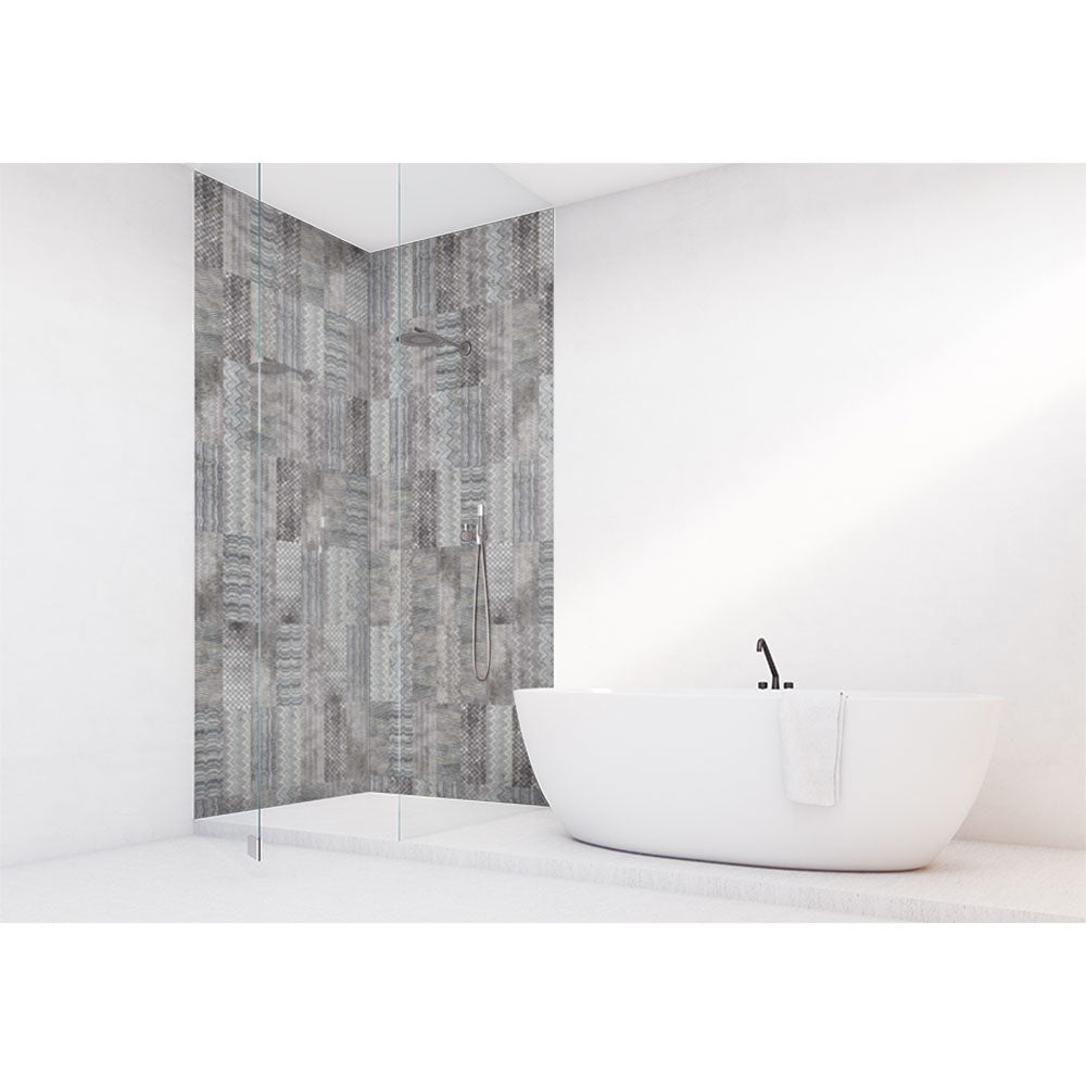 Panneau mural douche VIPANEL - Carrelage Carreaux textile long - Finition brillant