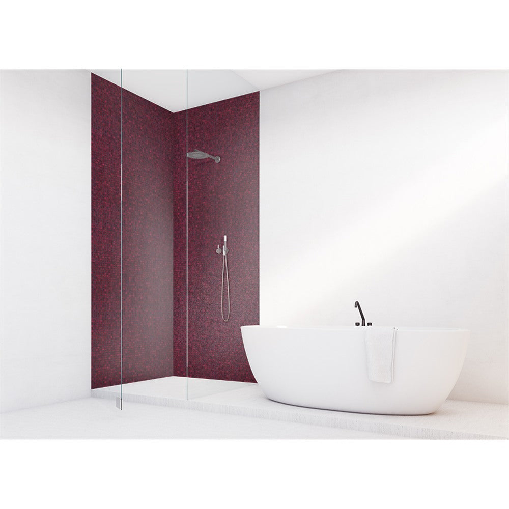 Panneau mural douche VIPANEL - Carrelage Mosaïque rubis - Finition brillant