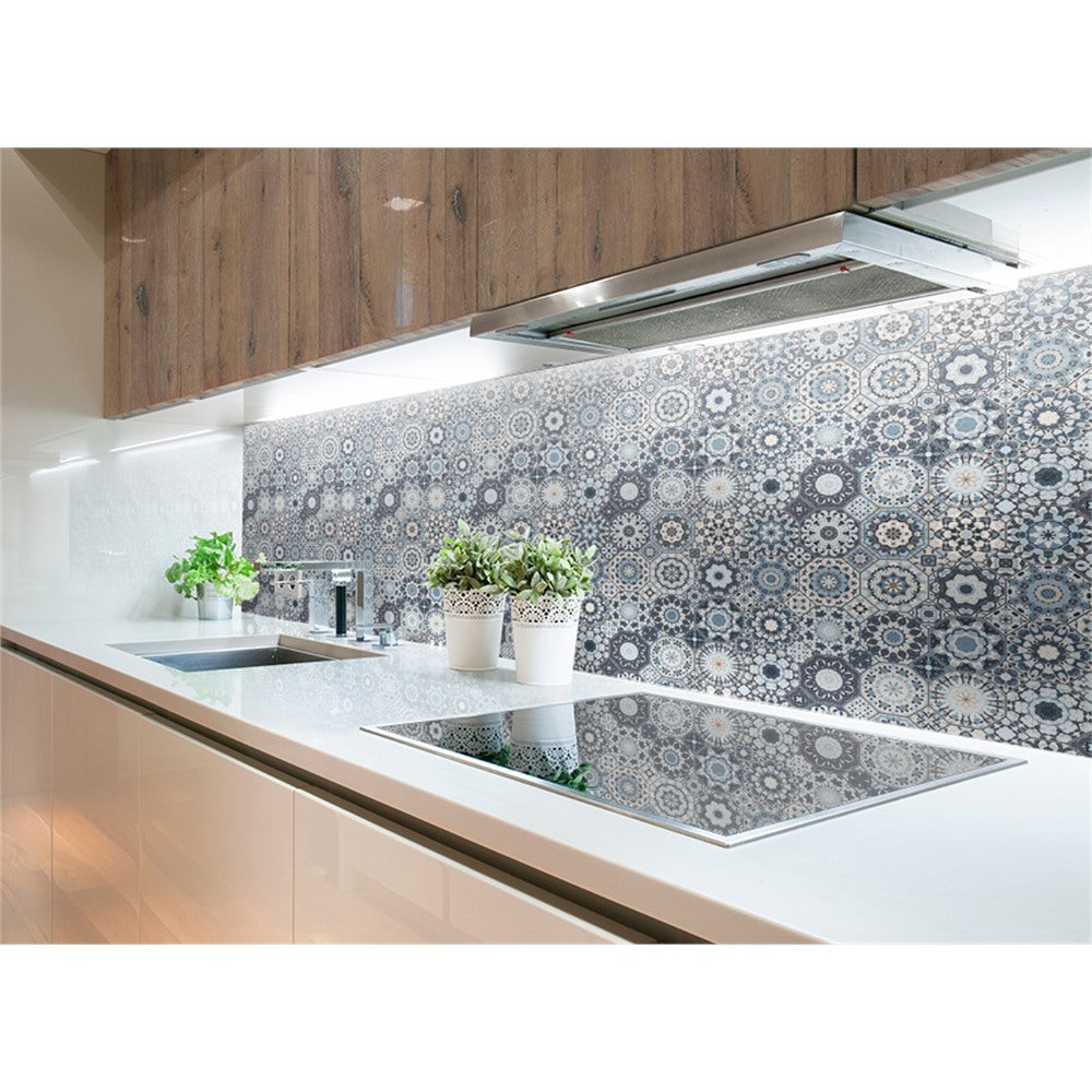 Panneau mural douche VIPANEL - Carrelage Carreaux Orientaux bleu - Finition brillant