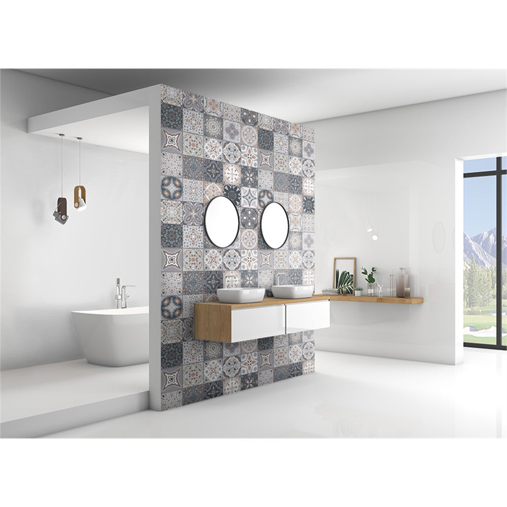 Panneau mural douche VIPANEL - Carrelage Carreaux Portugais traditionnel - Finition brillant