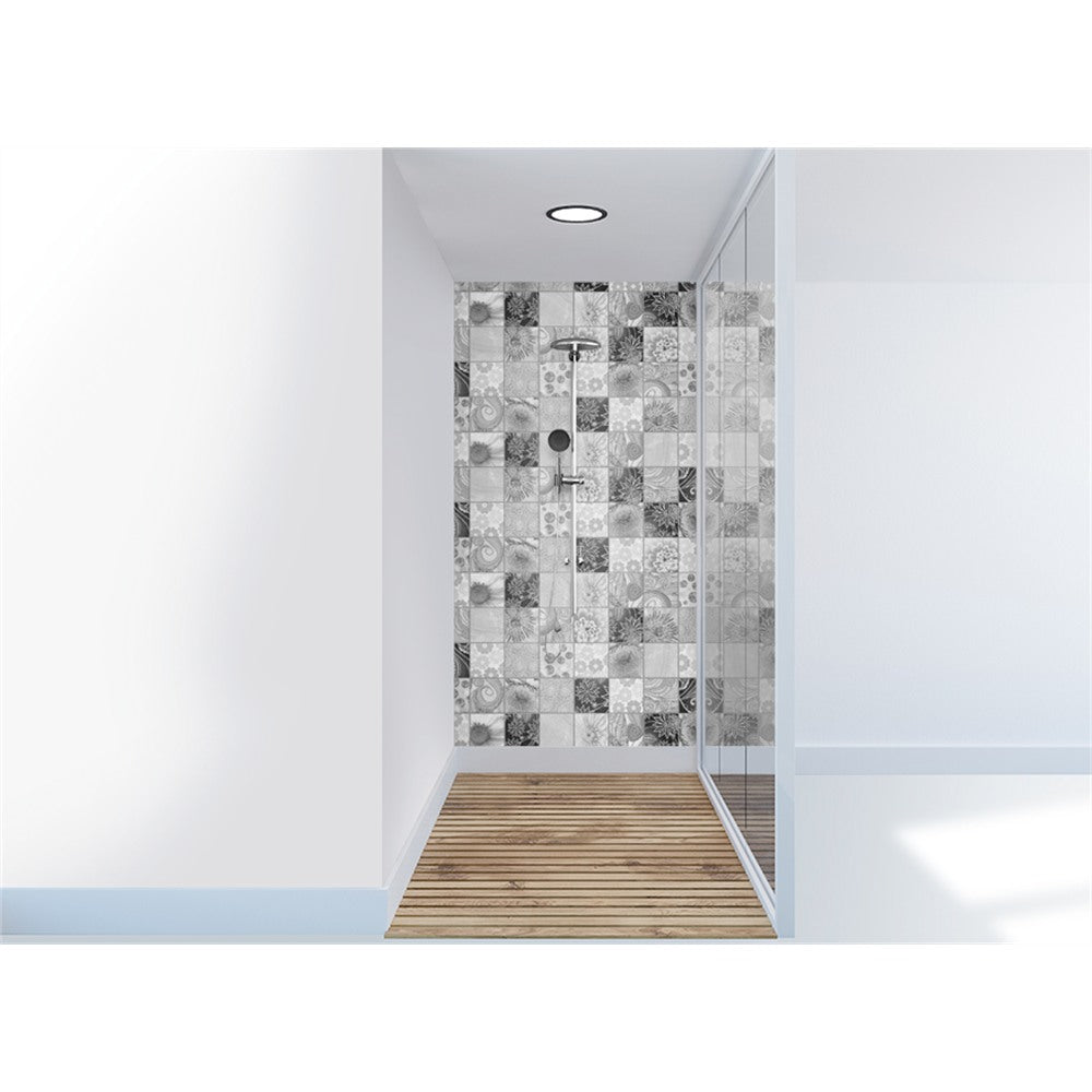 Panneau mural douche VIPANEL - Carrelage Carreaux floraux - Finition brillant