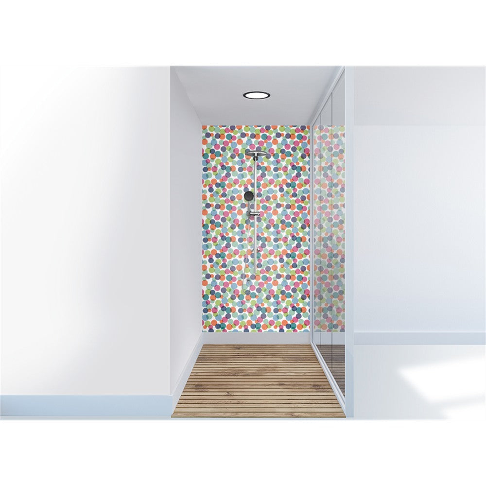 Panneau mural douche VIPANEL - Motif Cercles coloriés - Finition velvet
