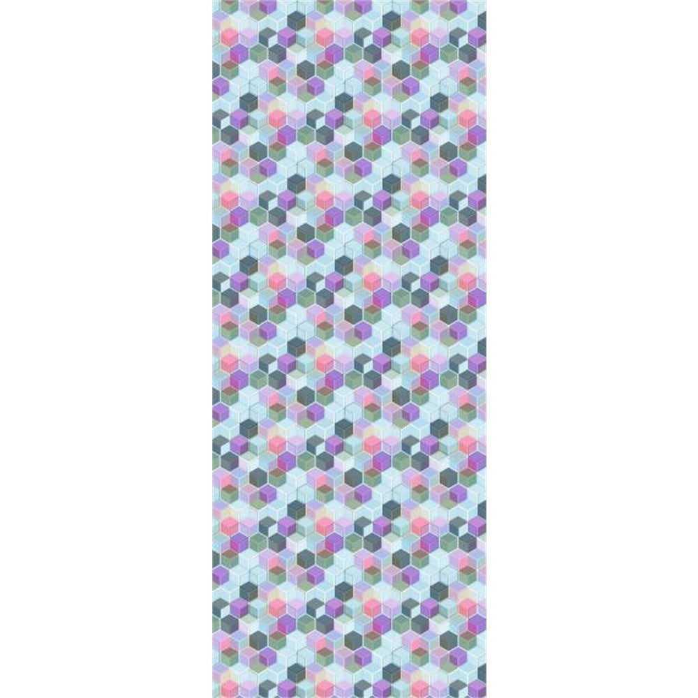 Panneau mural douche VIPANEL - Motif Cube pastel - Fintion velvet