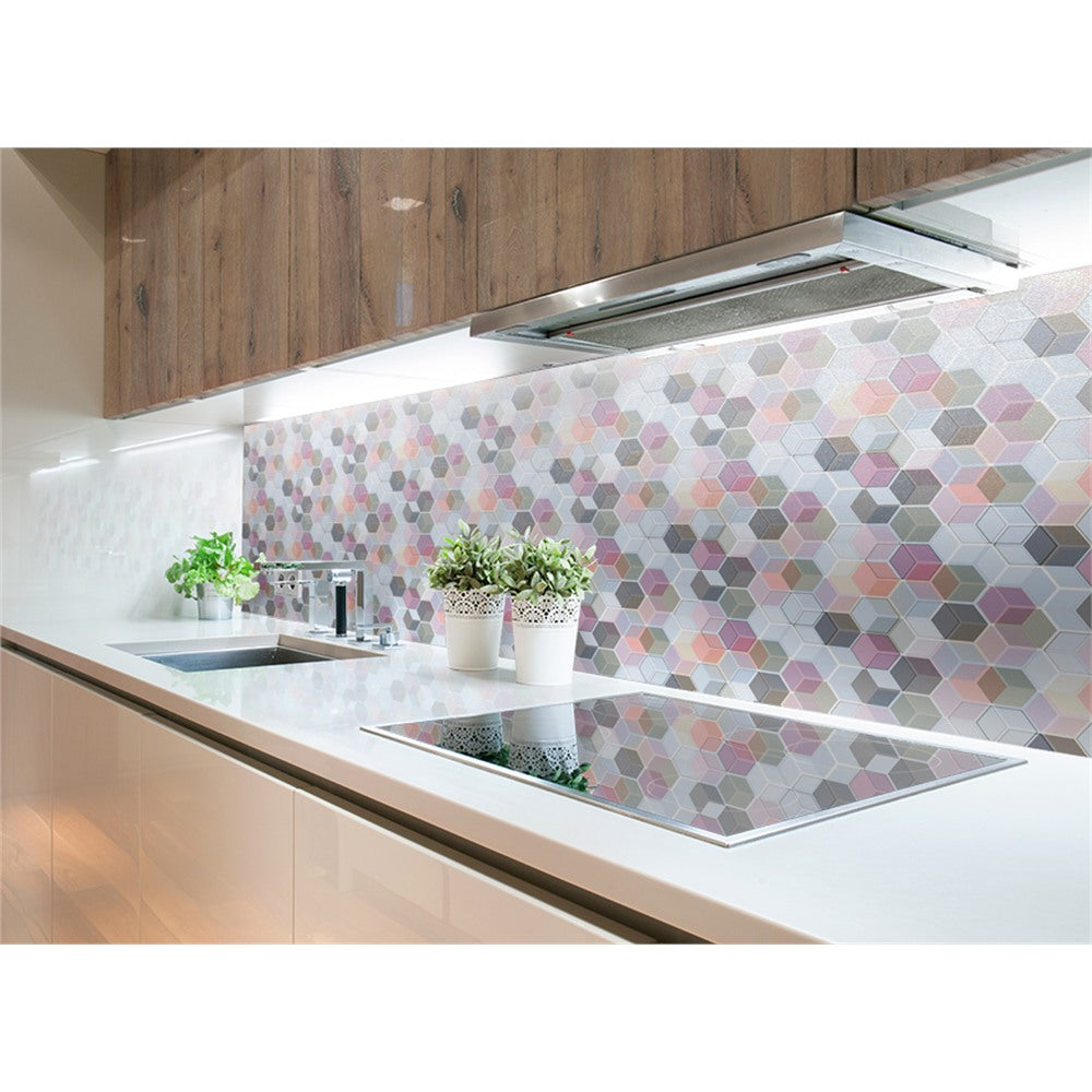 Panneau mural douche VIPANEL - Motif Cube pastel - Fintion velvet
