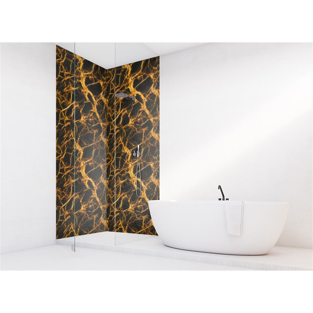Panneau mural douche VIPANEL - Pierre Cristal jaune - Finition brillant
