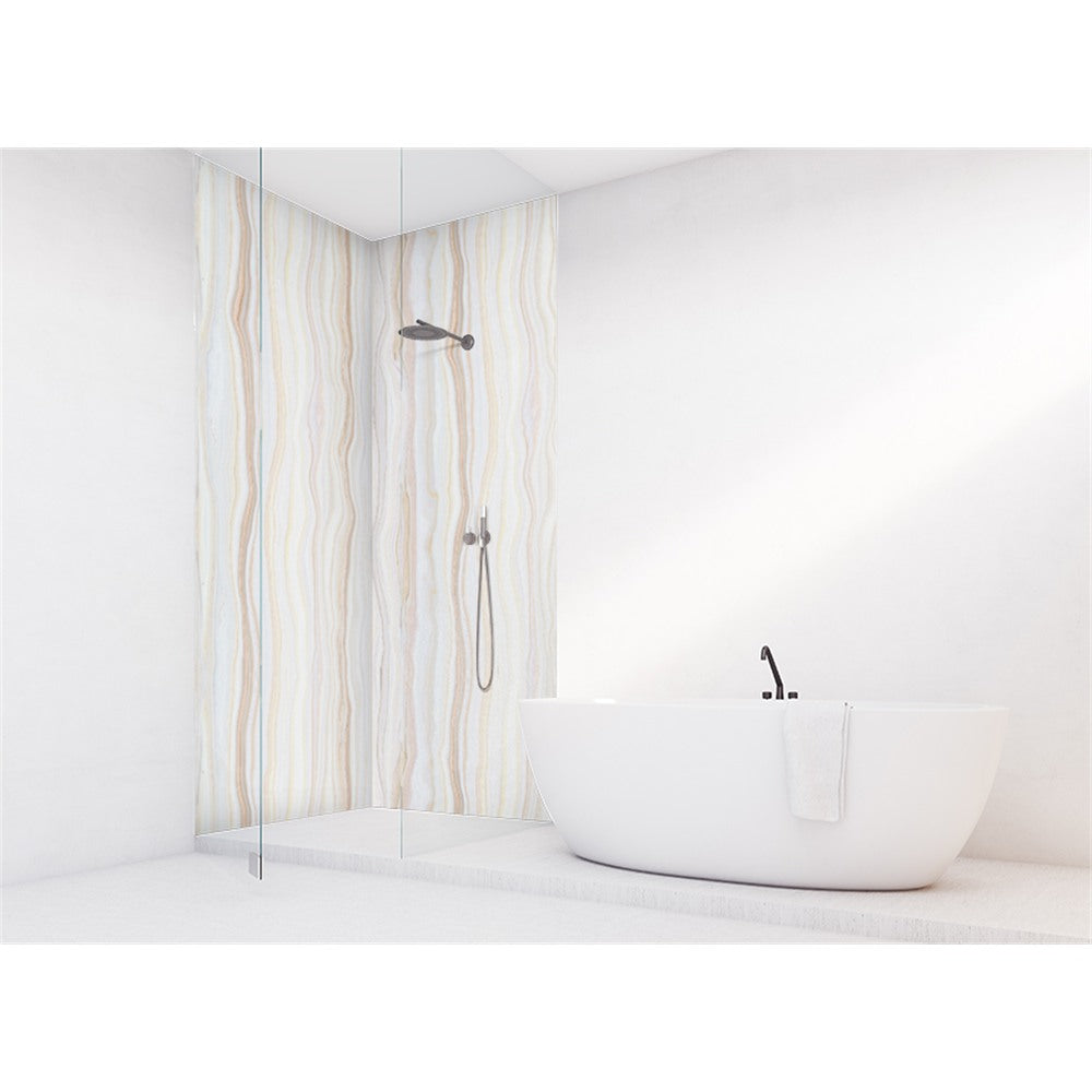 Panneau mural douche VIPANEL - Pierre Marbre naturel droit - Finition mat