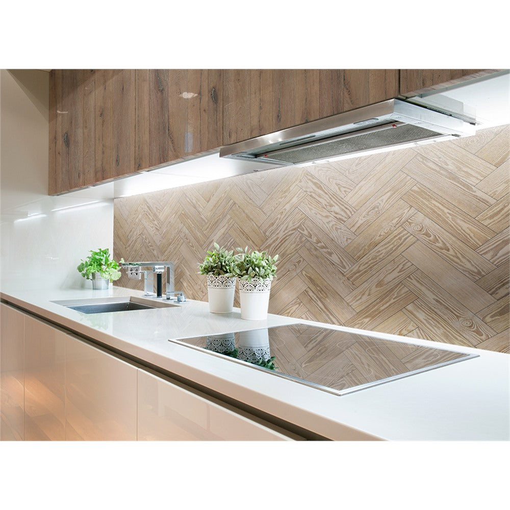 Panneau mural douche VIPANEL - Bois chevron Chêne - Finition - Finition mat
