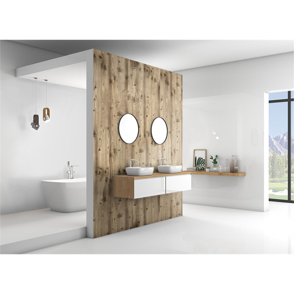 Panneau mural douche VIPANEL - Bois Pin brûlé - Finition - Finition mat