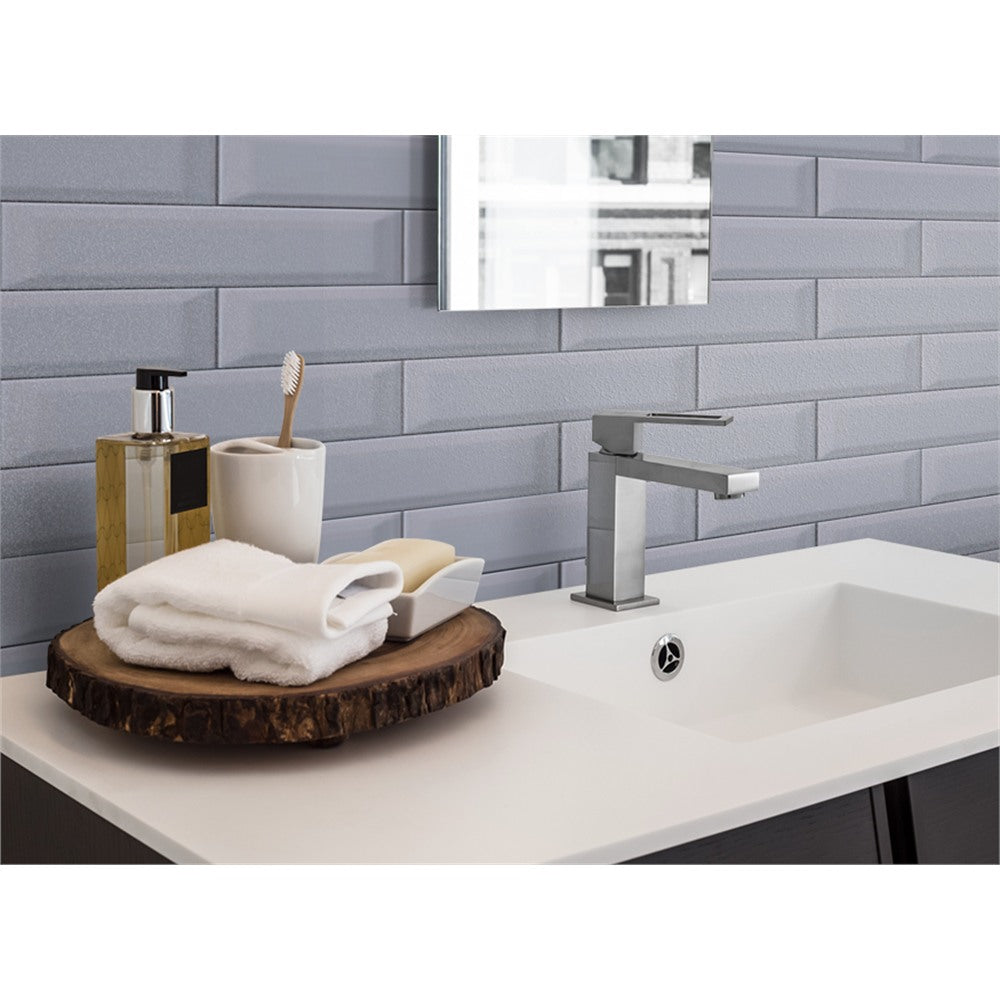 Panneau mural douche VIPANEL - Carrelage Berlin gris - Finition - Finition brillant