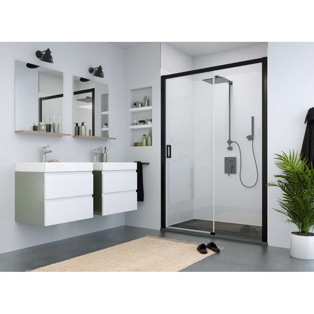 Panneau mural douche autoportant NICHEPANEL - Couleur Unie Blanc - Finition Mat - Sans niche