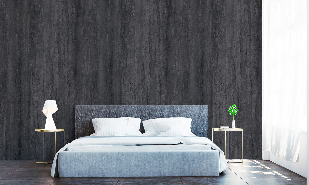 VIPANEL Panneau mural en alu-composite aspect pierre noir finition mat perlée