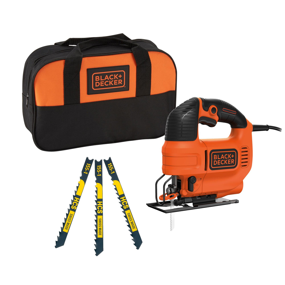 BLACK+DECKER Scie sauteuse pendulaire filaire 520W 3 lames KS701PE3S-QS