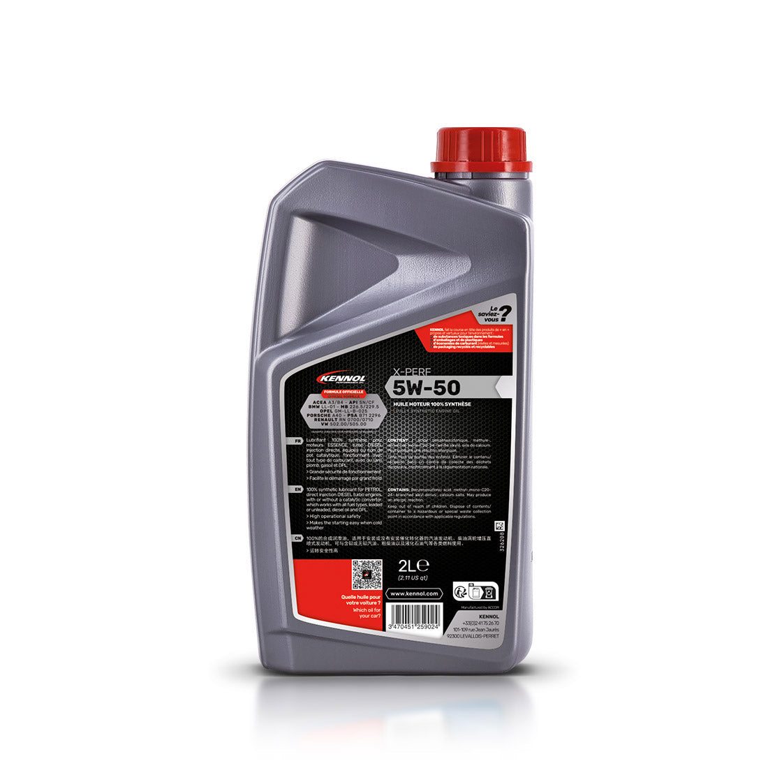 KENNOL Huile moteur X-PERF 5W50, bidon 2L