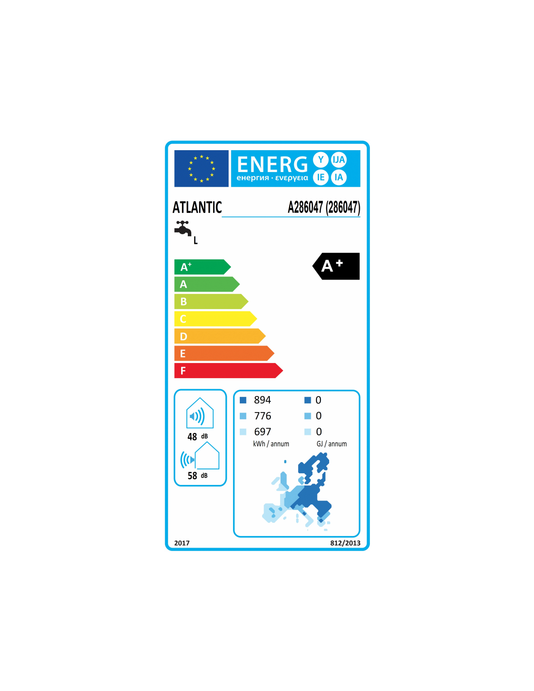 Chauffe-eau ATLANTIC thermodynamique Vertical sur socle CALYPSO 200L