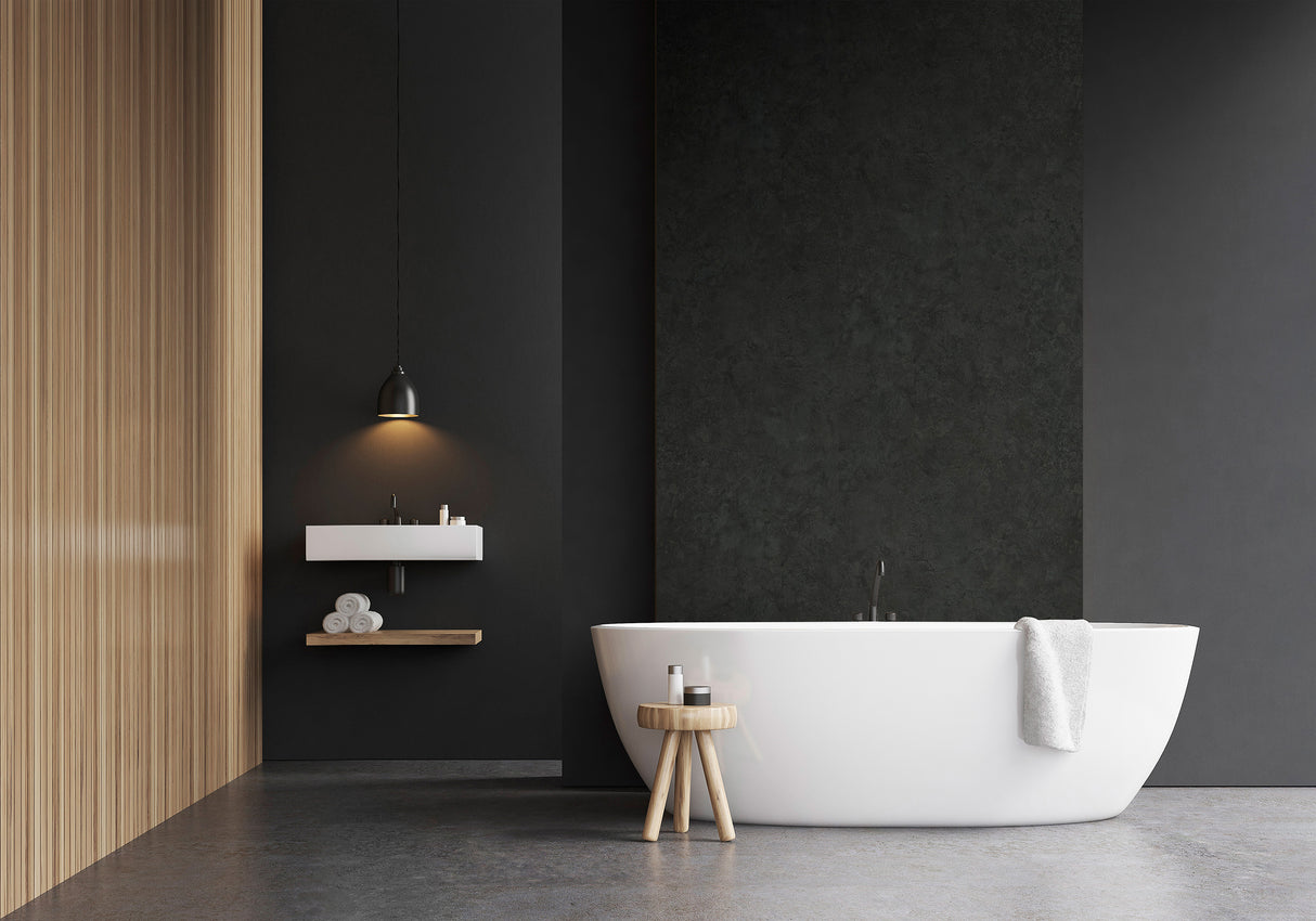 VIPANEL Panneau mural en alu-composite aspect Pierre ardoise noire finition Structure