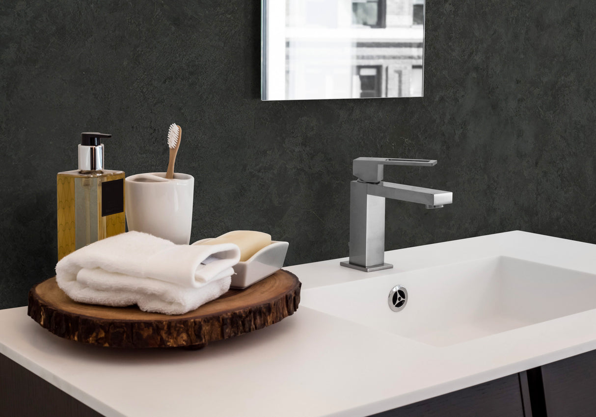 VIPANEL Panneau mural en alu-composite aspect Pierre ardoise noire finition Structure