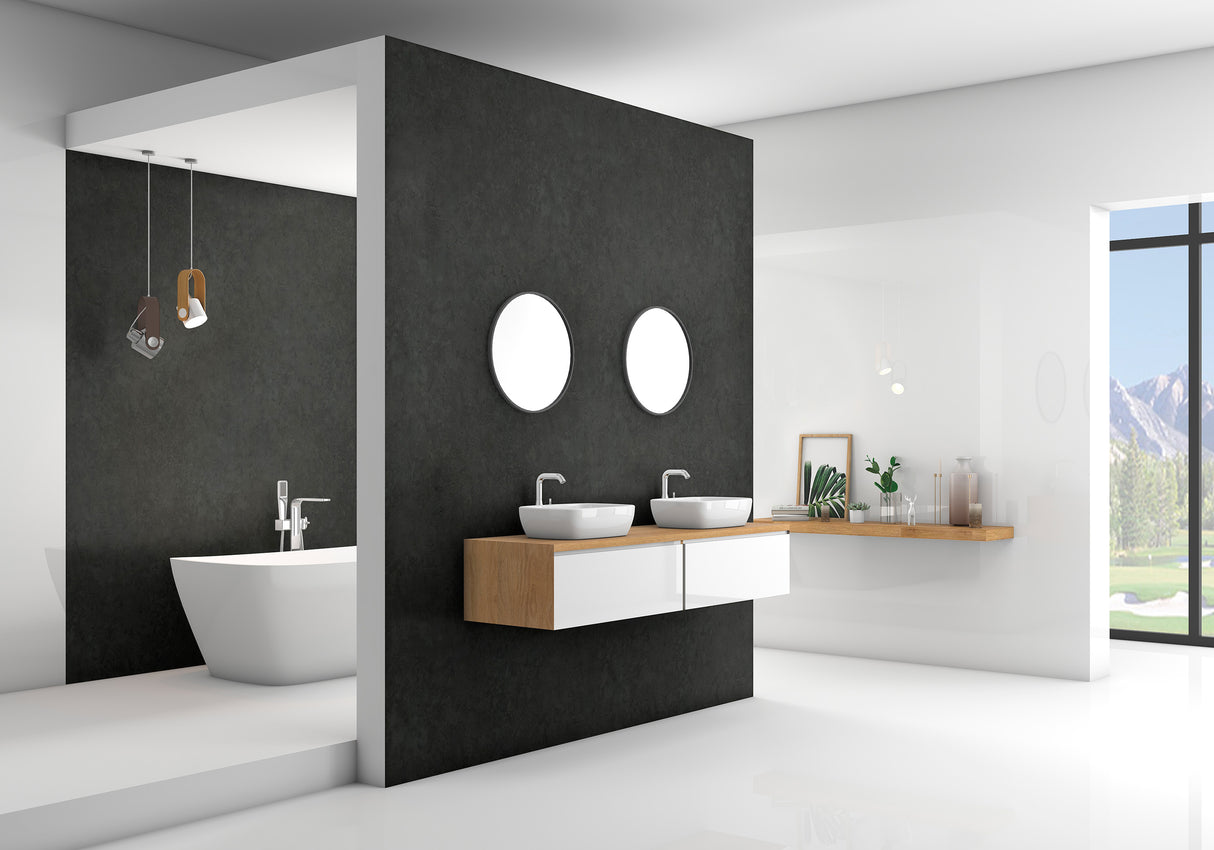 VIPANEL Panneau mural en alu-composite aspect Pierre ardoise noire finition Structure