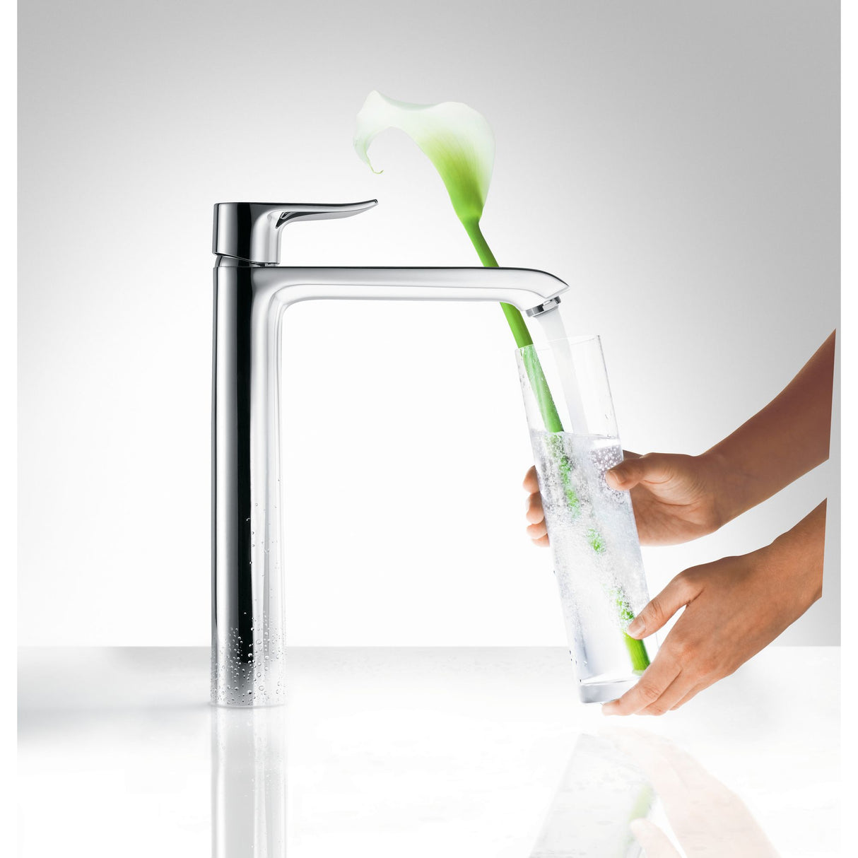 HANSGROHE Mitigeur de lavabo 260 Metris surélevé pour vasque libre avec tirette et vidage 31082000