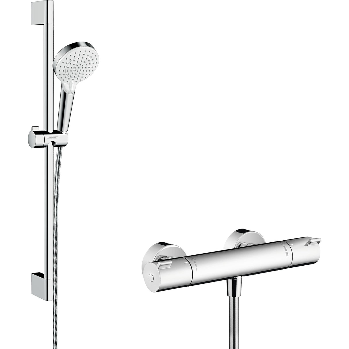 Colonne de douche Hansgrohe, ensemble thermostatique, couleur chrome
